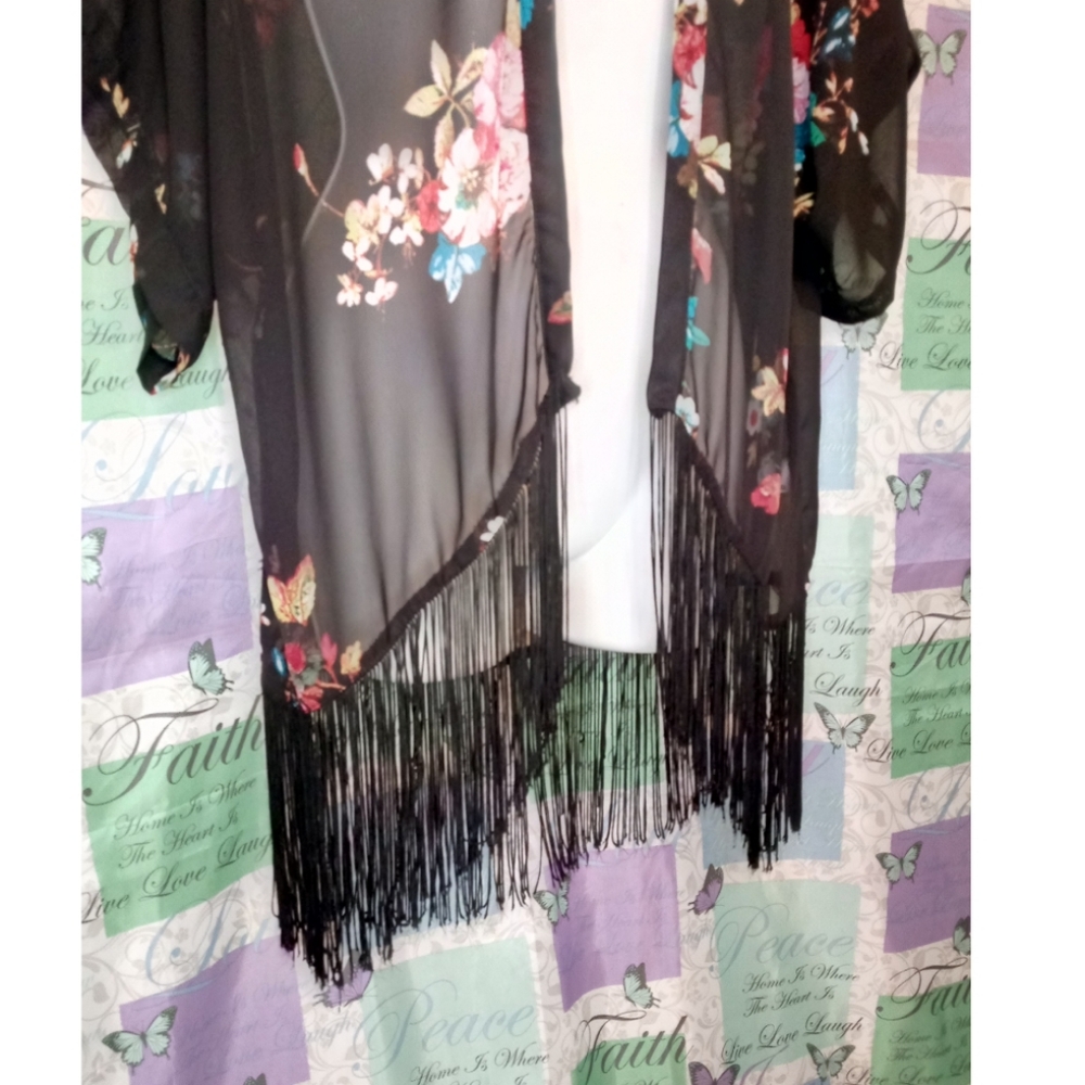 5$35🔥|Xhilaratio Top|Rose Printed Spring Cardigan - Picture 3 of 7